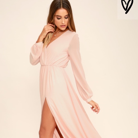 soft pink long sleeve dress